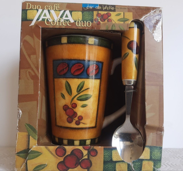 Java Coffee Duo Mug & Spoon Set by Die De VAVRE