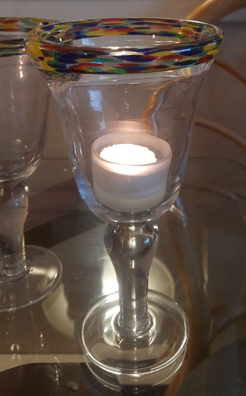Multi-Color Confetti Rimmed Margarita Glass - photo 2
