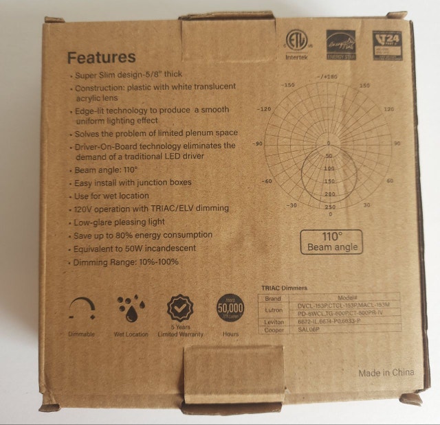 5" Round LED Slim Surface Light, 10W, 650Lm - photo 3
