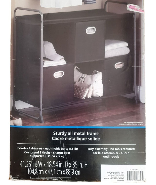 New Open Box 6 Cube Organizer with 3 Drawers - photo 3