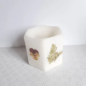 Floral Embedded Decorative Candle Holder