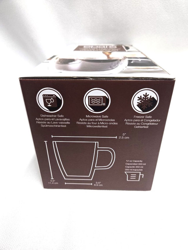 12 oz Glass Coffee Mugs - Set of 2 - photo 4