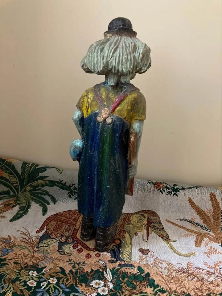 Hand-Carved Wooden Clown Figurine - Folk Art - photo 3