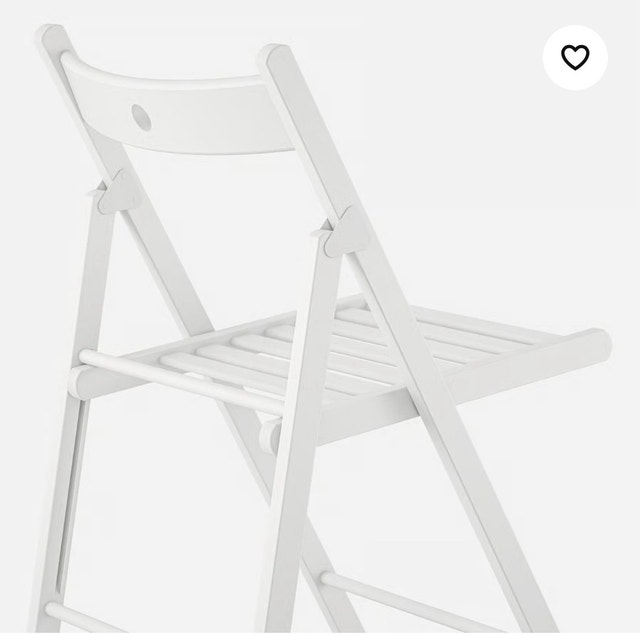 FRÖSVI Folding white chair with cushion
