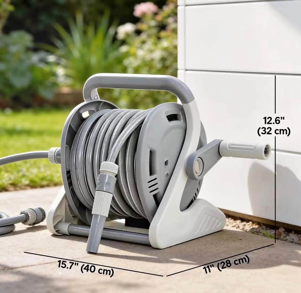Wall-mounted/Portable Garden Hose Reel, 1/2" x 66ft - New