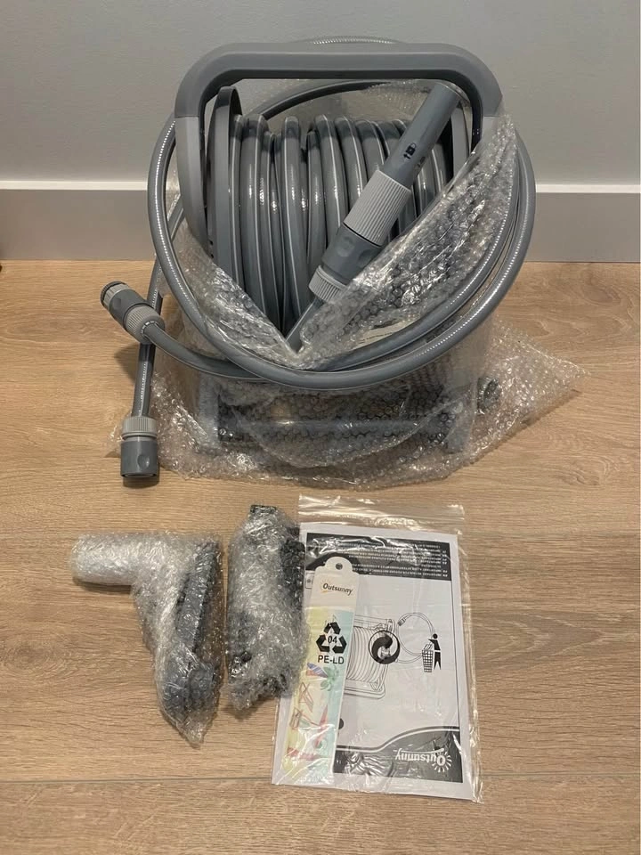 Wall-mounted/Portable Garden Hose Reel, 1/2" x 66ft - New - photo 3
