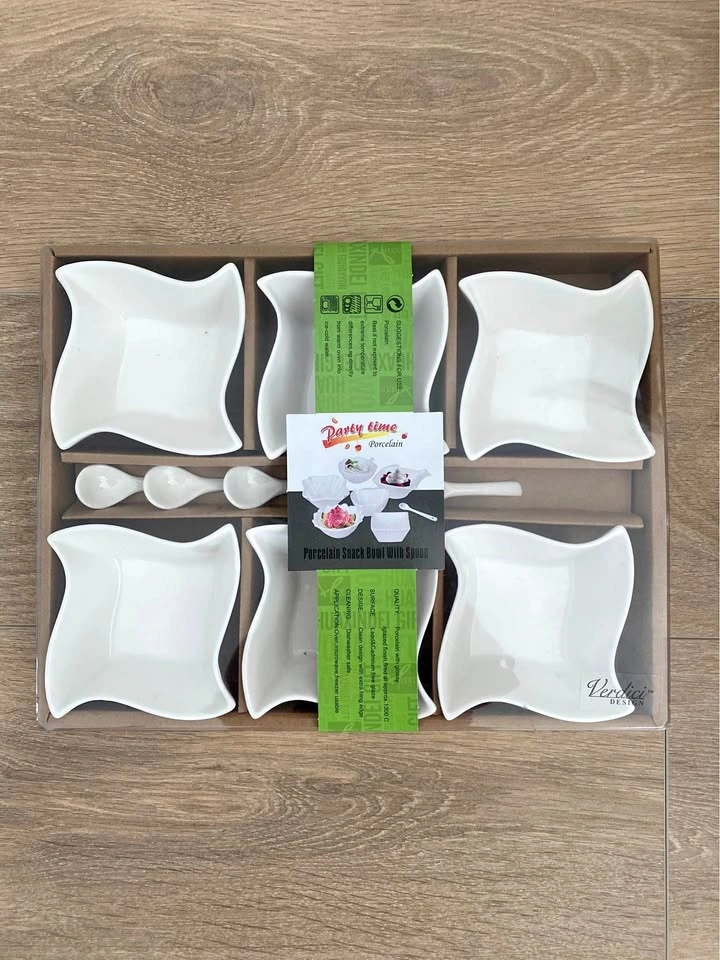 Set of bowls with spoons