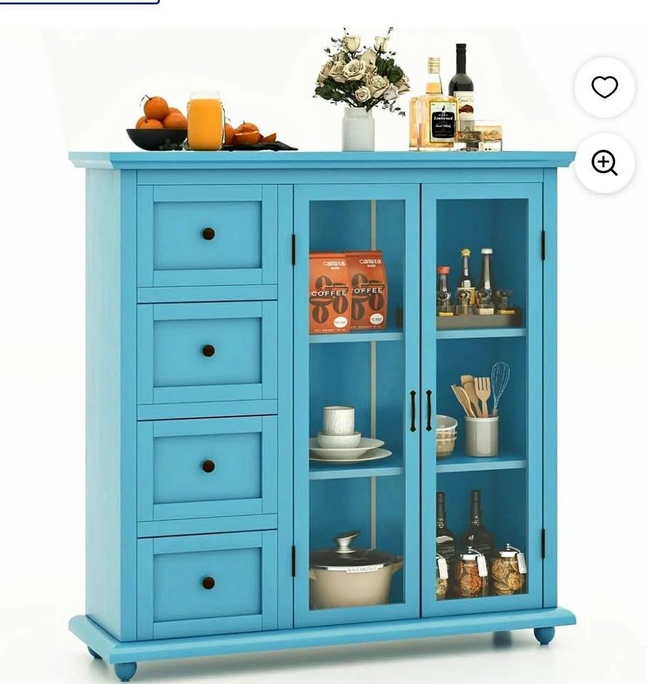 Blue Buffet Sideboard Cabinet - Brand New