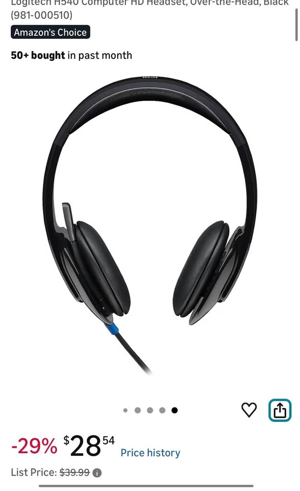 QUICK SALE – Logitech H540 USB Headset – $15 - photo 3