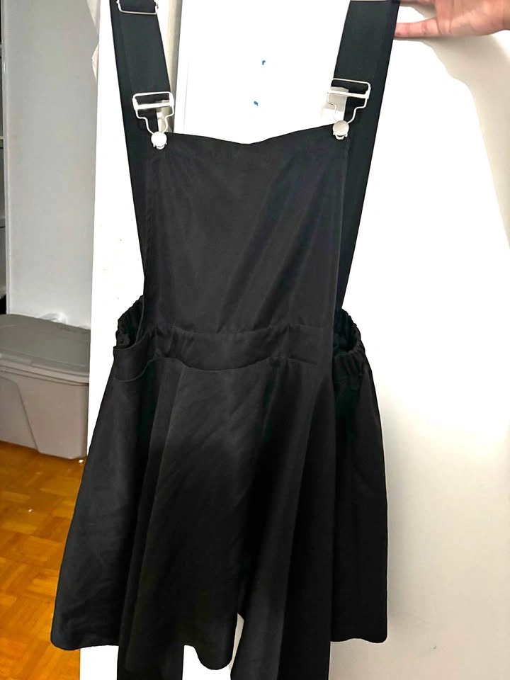 Grunge Black Overall Dress