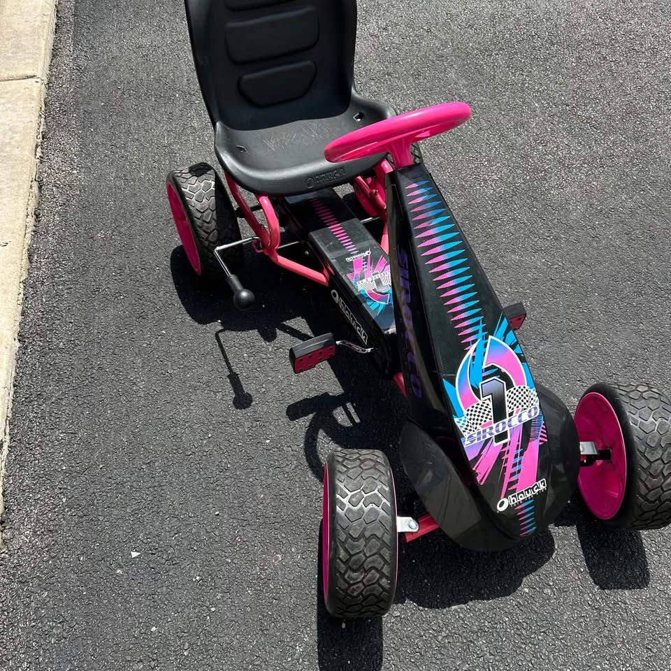 Hauck Sirocco Racing Go Kart Pink Black Pedal Ride On Kids Racer - photo 2