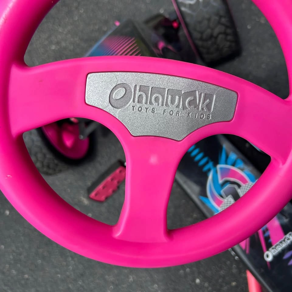 Hauck Sirocco Racing Go Kart Pink Black Pedal Ride On Kids Racer - photo 4
