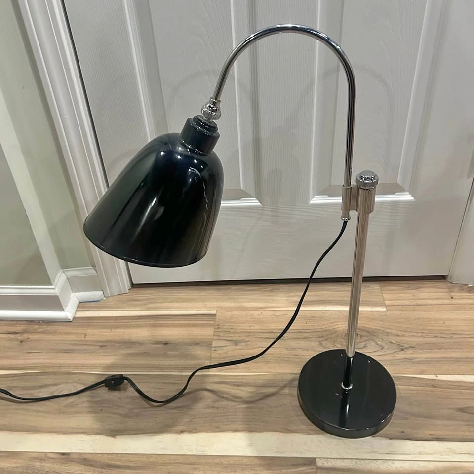 Thomas O’Brien Vintage Modern Black And Chrome Swing Arm Lamp