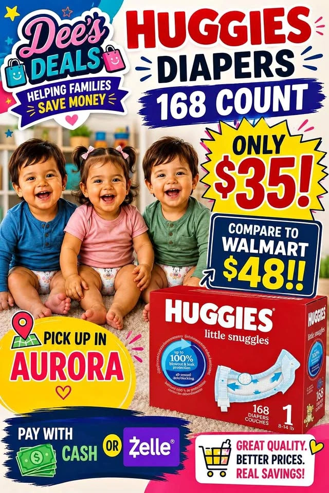 Huggies Diapers Super Sale. Cheapest around $35 a box for HUGE B