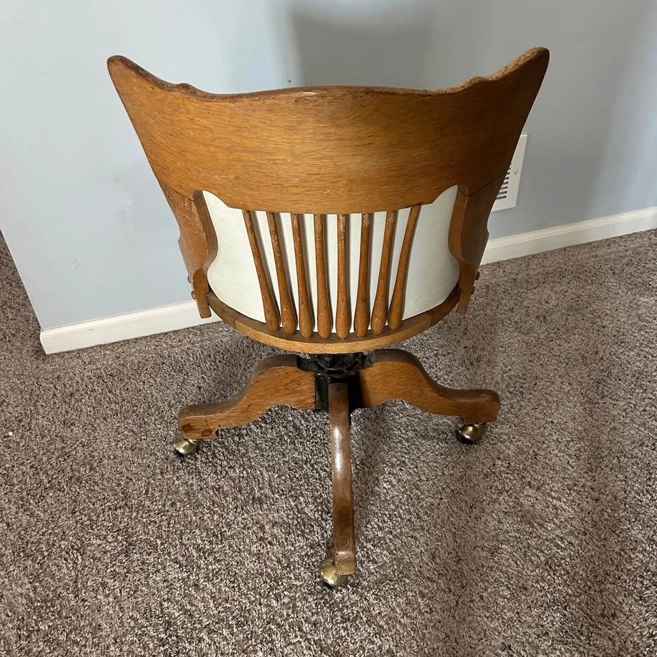 Vintage Oak Swivel Office Chair - photo 2