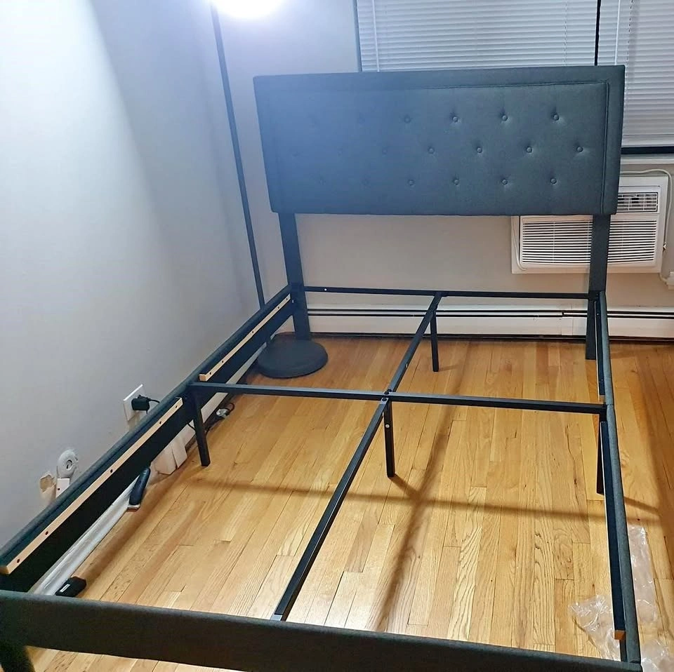 Grey Sturdy Bed Frame for Queen Mattress