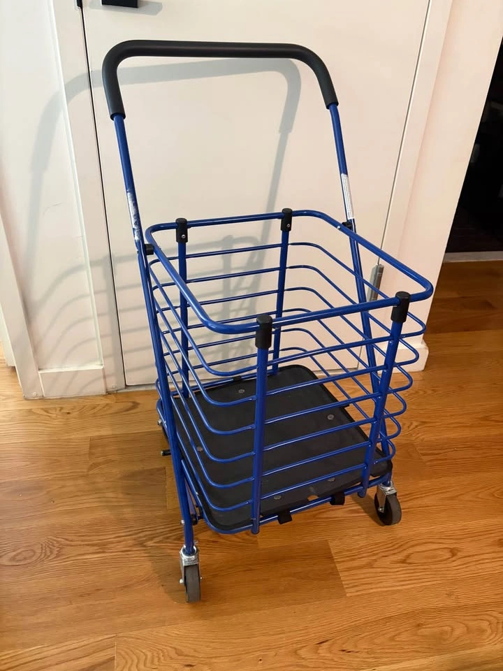 Blue Folding Shopping Cart - photo 2