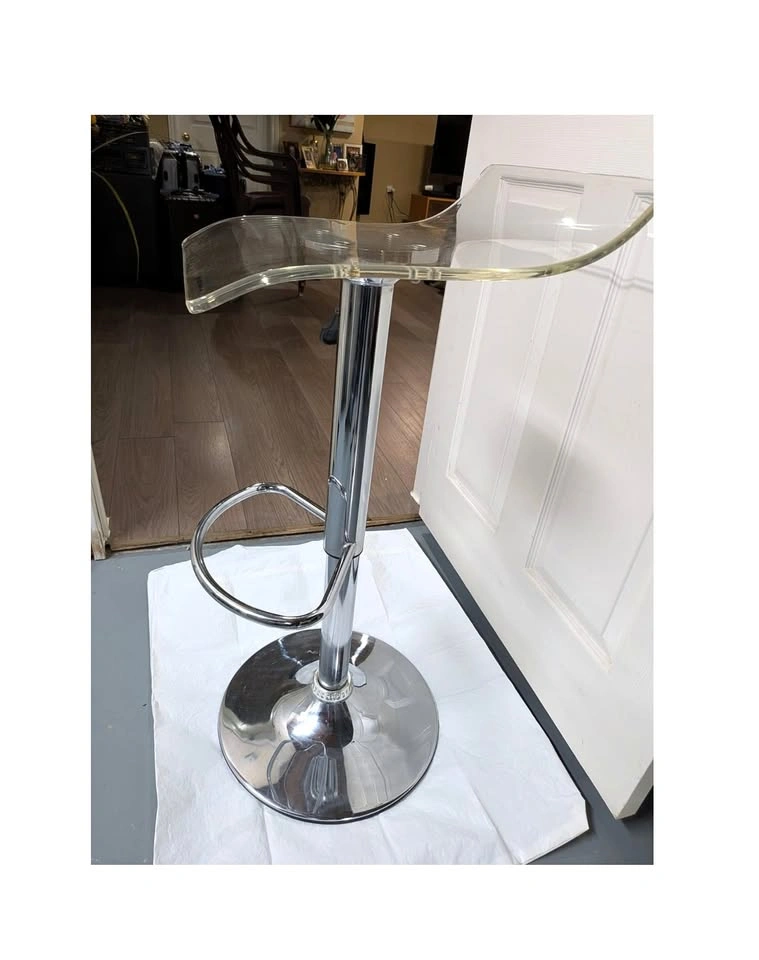 Stylish Acrylic and Chrome Adjustable Stool - Kitchen/Bar