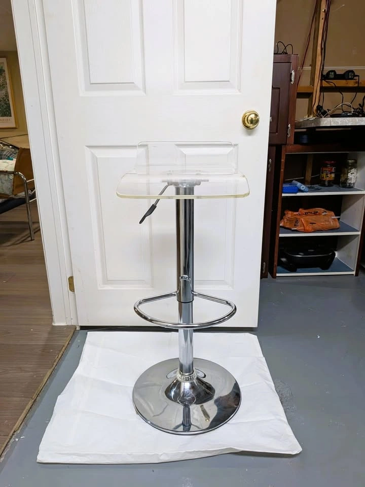 Stylish Acrylic and Chrome Adjustable Stool - Kitchen/Bar - photo 2