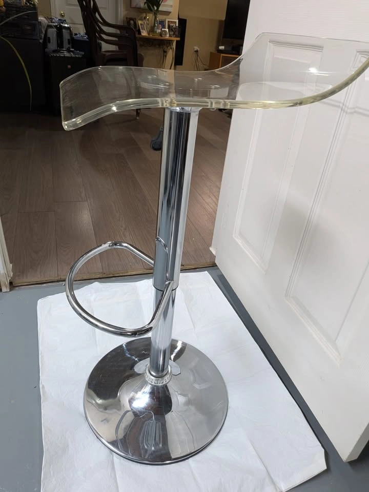 Stylish Acrylic and Chrome Adjustable Stool - Kitchen/Bar - photo 4