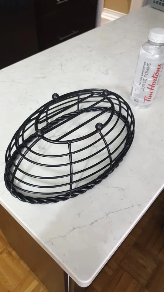 New Gourmet Rope Metal Oval Bread/Fruit Basket, Dark Brown, 11x7 - photo 3
