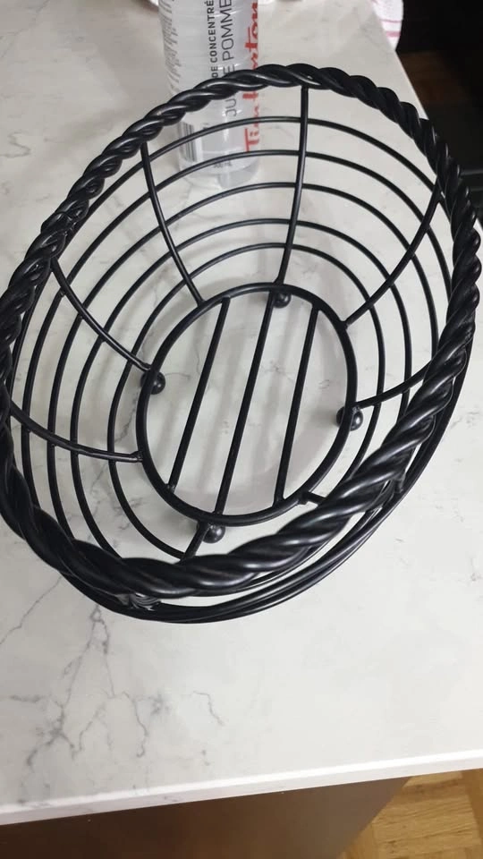 New Gourmet Rope Metal Oval Bread/Fruit Basket, Dark Brown, 11x7 - photo 4