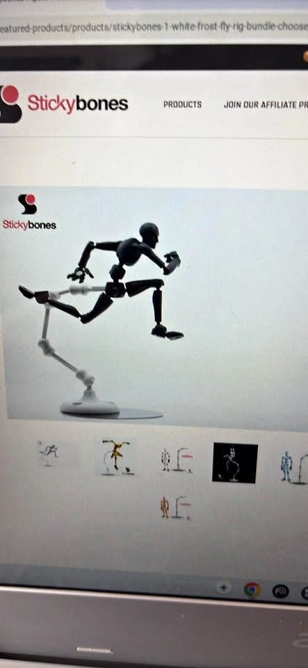 Stickybones Poseable Figure with Green Fly Rig