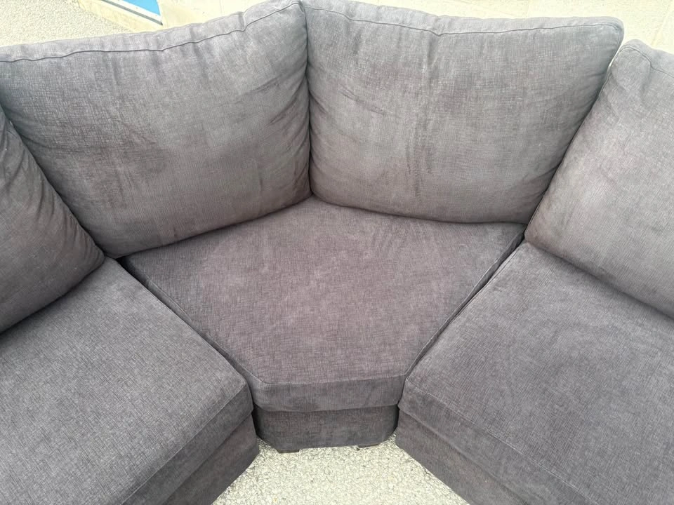 Charcoal Black Curved Sectional Sofa - Free Delivery - Excellent - photo 5