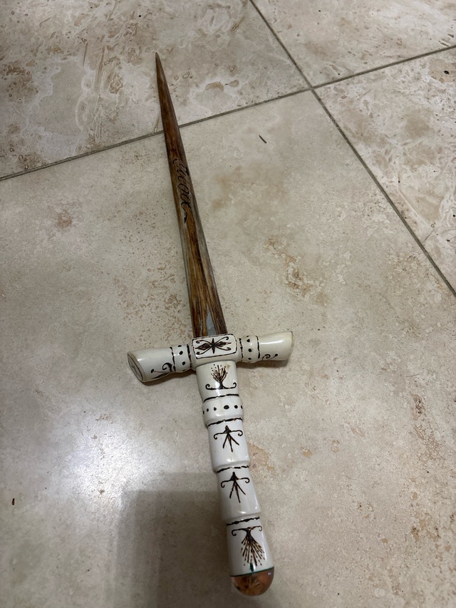 Sword hand made from fish bones