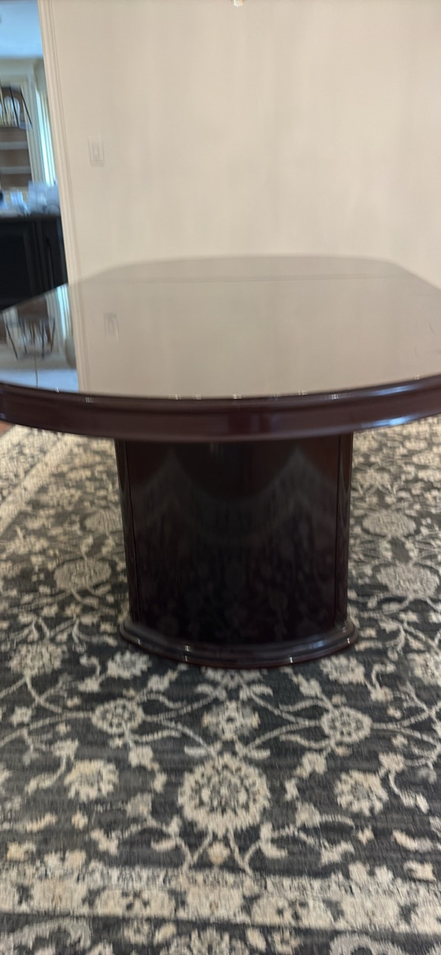 Elegant Dark Wood Dining Table - Double Pedestal Base - photo 3