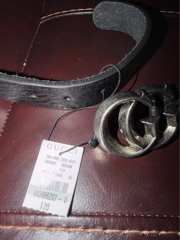 Authentic GG Minimalist Buckle Black Leather Belt NWT Men's 36 - photo 2