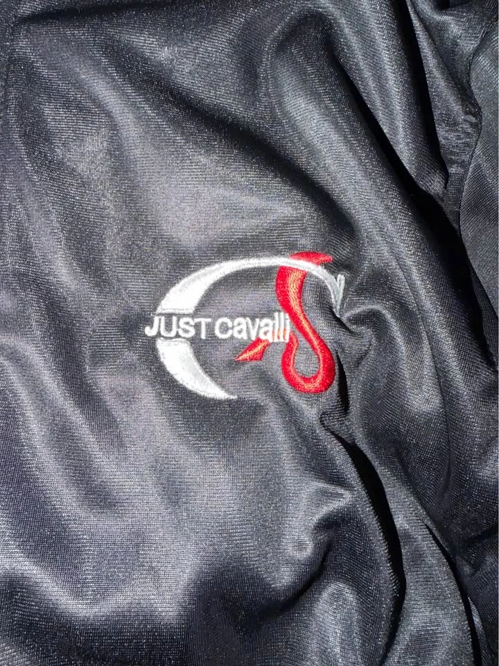Just Cavalli Vintage Rare Men's Medium Black Sequined Logo Jacke - photo 2