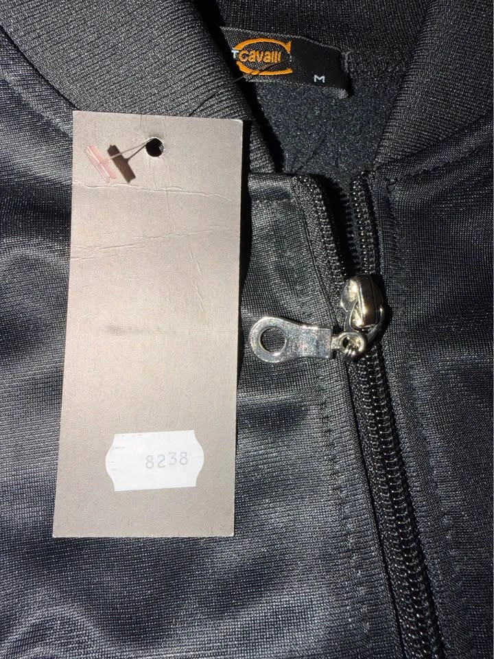 Just Cavalli Vintage Rare Men's Medium Black Sequined Logo Jacke - photo 4