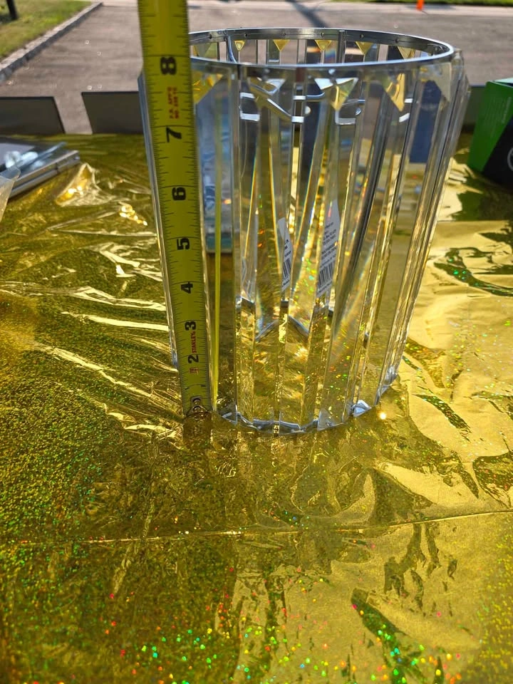 8" High Clear Glass Prism Lampshade - Pickup Only