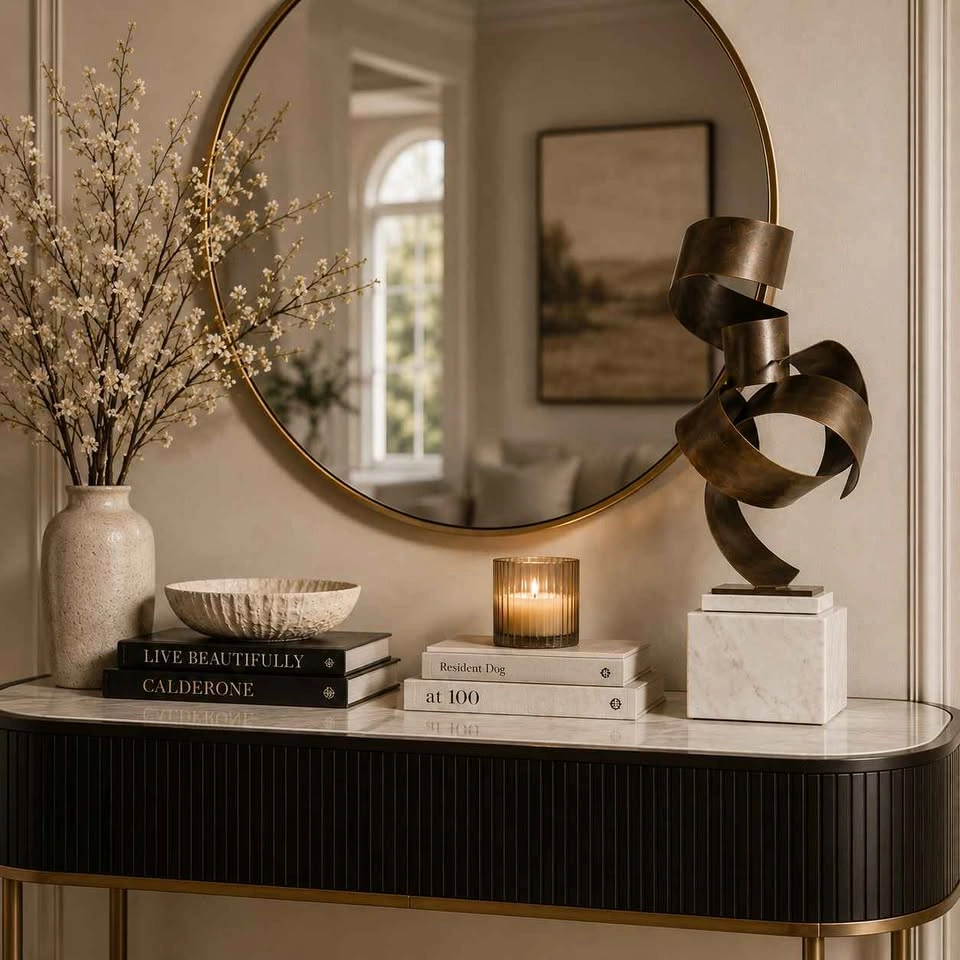 Arteriors Home Henley Brass Sculpture on Marble Base | 26" Tall - photo 2