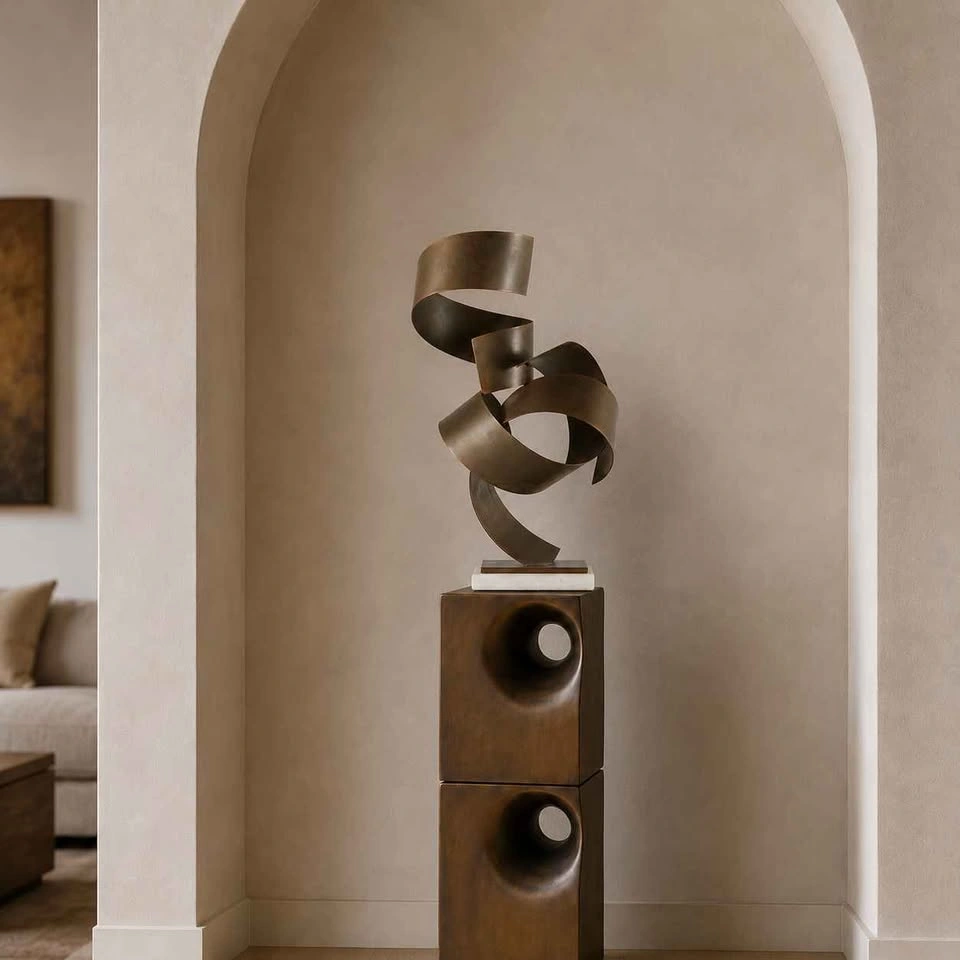 Arteriors Home Henley Brass Sculpture on Marble Base | 26" Tall - photo 3