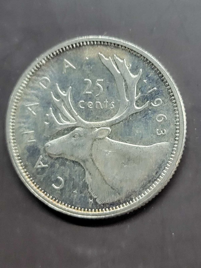 Silver 1963 Canadian Quarters