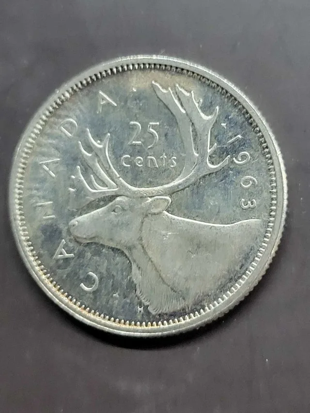 Silver 1963 Canadian Quarters