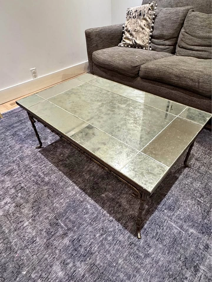 Architectural Coffee Table with Mirror Design