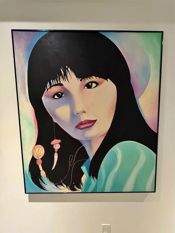 Large Contemporary Portrait Painting – Soft Pastel Pop Art
