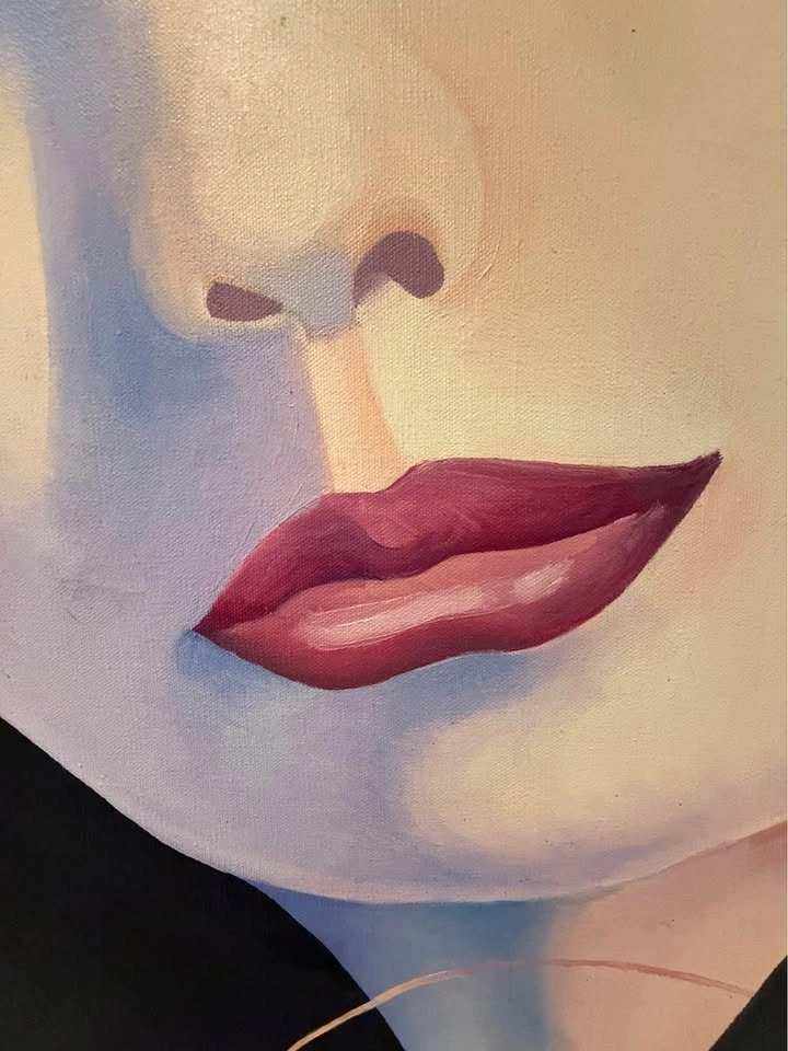 Large Contemporary Portrait Painting – Soft Pastel Pop Art - photo 3