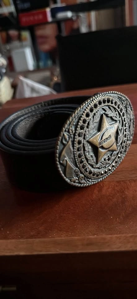 Authentic Just Cavalli Crystal Buckle Belt - Men's Size 33 - photo 2