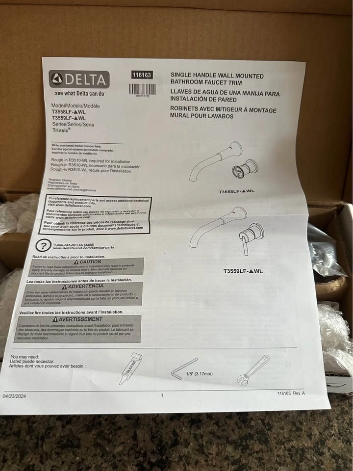 Delta Trinsic Wall Mount Faucet - photo 3