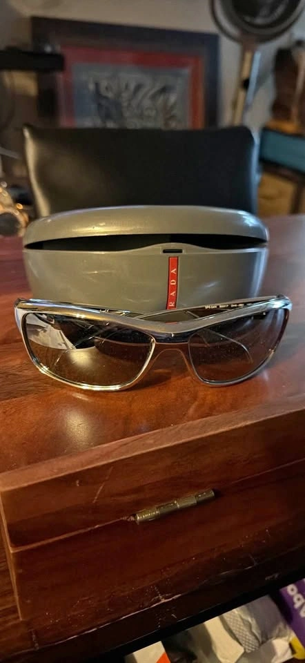 Authentic Prada Sport Sunglasses - Silver, Dark Lens