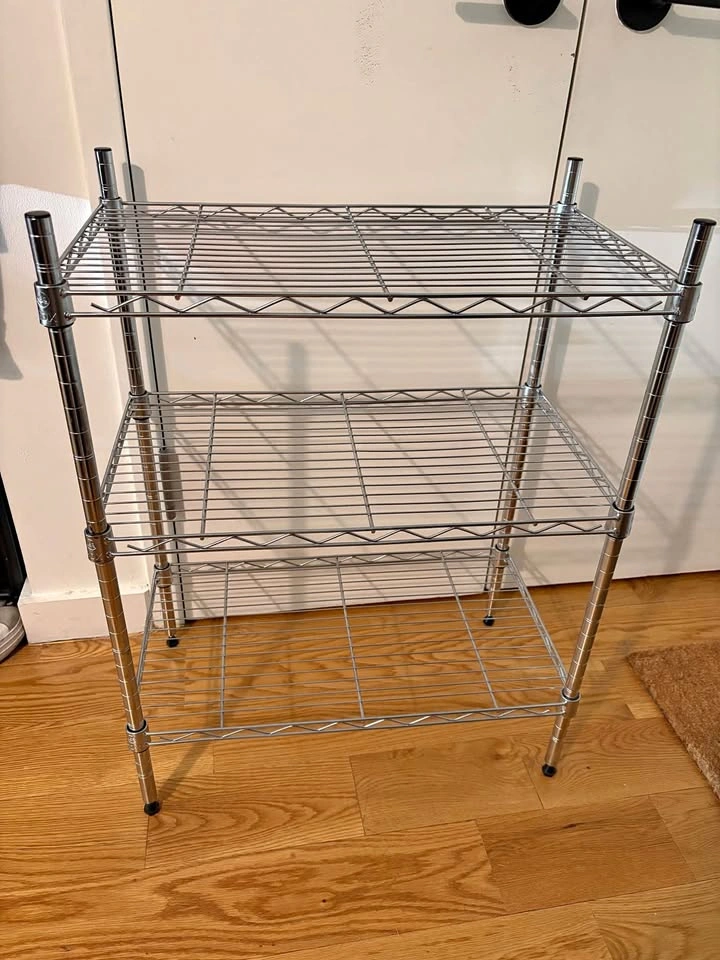 3-Tier Chrome Wire Shelving Unit