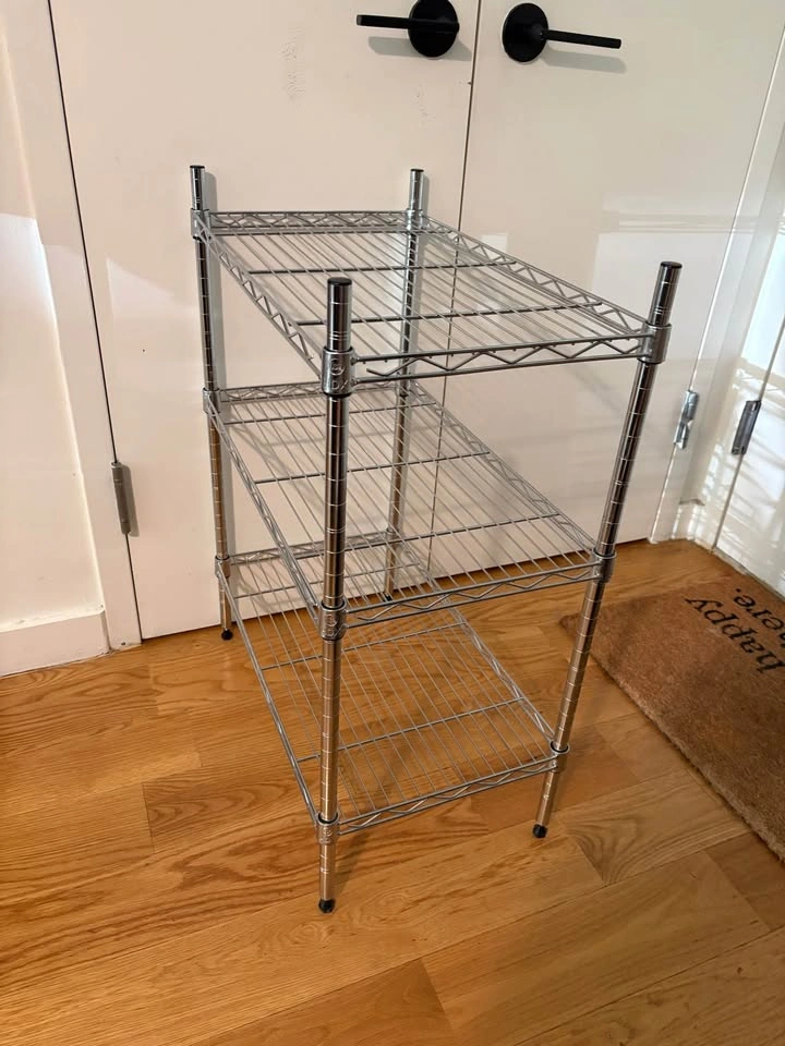 3-Tier Chrome Wire Shelving Unit - photo 2