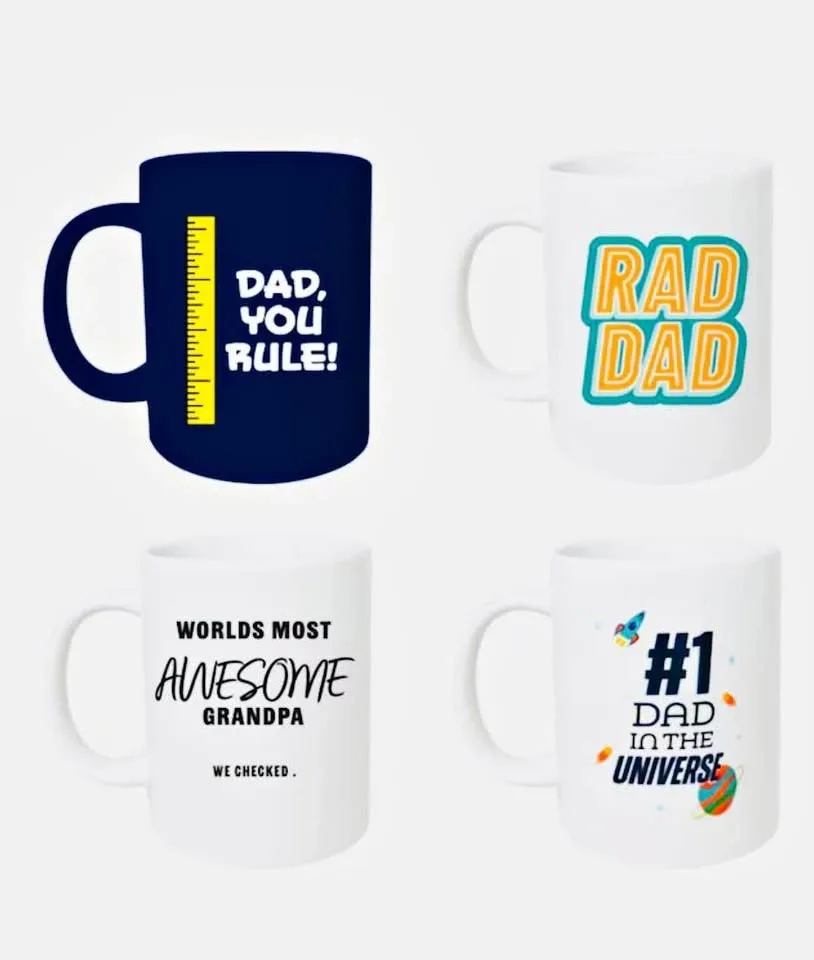 Father's Day Stoneware Mugs - Mixed Designs (16 oz)