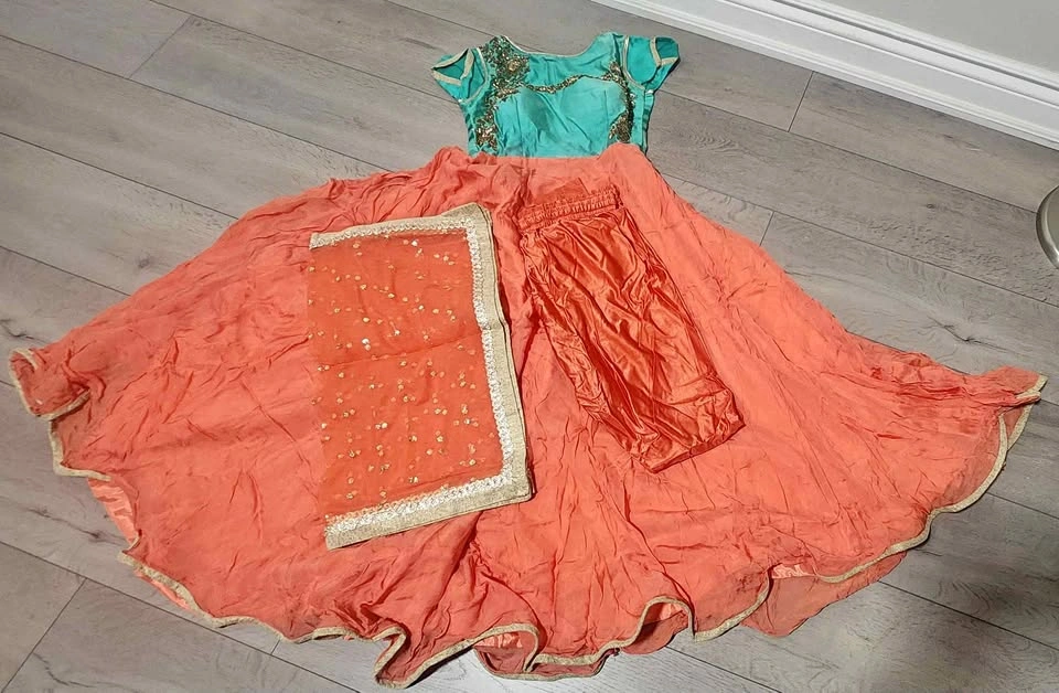 Beautiful Peach & Teal Indian Suit Set