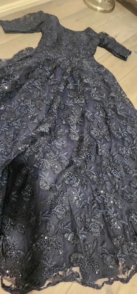 Navy Blue Designer Party Gown – $100 - photo 2