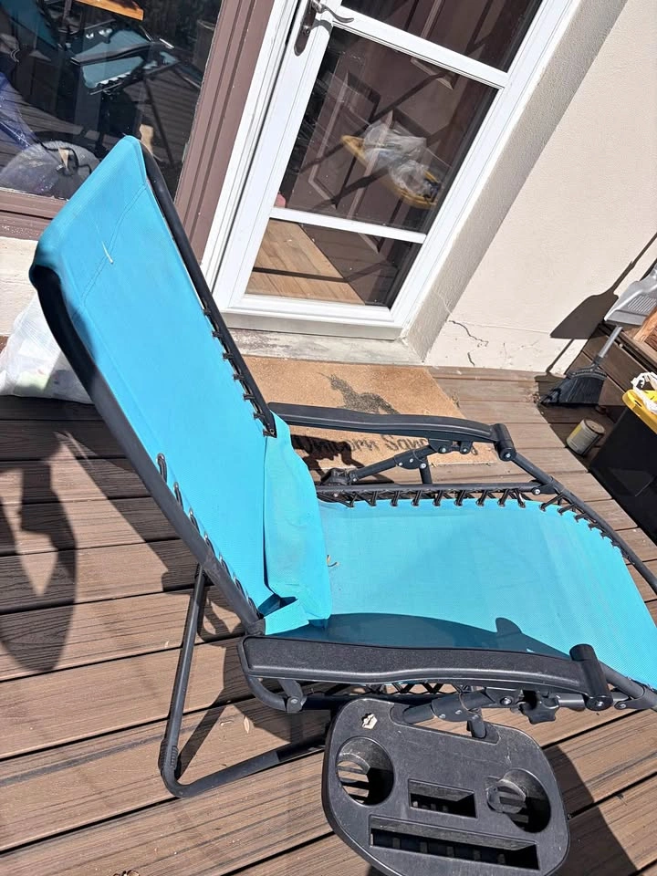 Blue Zero Gravity Reclining Outdoor Chair